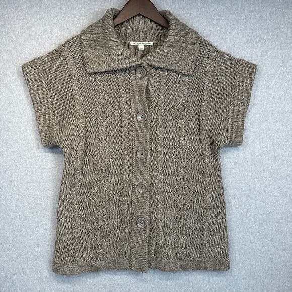 Carolyn Taylor Sweater Womens Large Brown 100% Acrylic Cardigan Button Front - Picture 1 of 11
